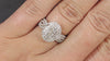 1ct NATURAL DIAMOND COCKTAIL RING DOUBLE HALO ILLUSION CLUSTER 14k WHITE GOLD