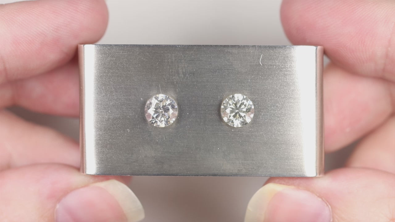 2 CARAT VERY GOOD CUT DIAMOND STUD EARRINGS NATURAL ROUND 2ct MATCHING PAIR