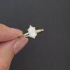 1.15ct LAB CREATED DIAMOND ENGAGEMENT RING HEXAGON CUT 10k YELLOW GOLD SOLITAIRE