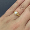 VINTAGE STYLE DIAMOND ENGAGEMENT RING 0.36ct E-F SI 14k YELLOW GOLD FILIGREE