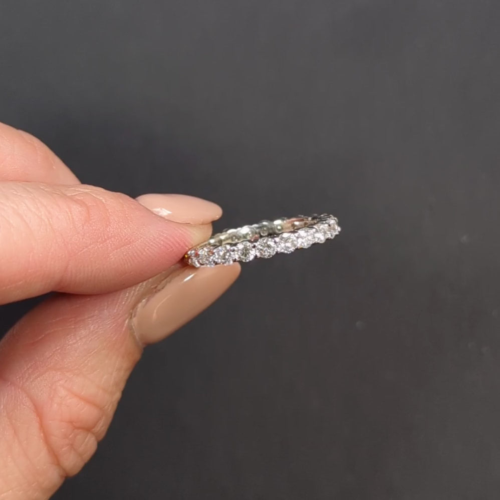 1.62ct DIAMOND ETERNITY RING WEDDING BAND VERY GOOD ROUND CUT WHITE GOLD NATURAL