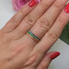 GEMSTONE 3 RING GIFT SET 14k GOLD ETERNITY BAND BLUE SAPPHIRE GREEN ONYX NATURAL