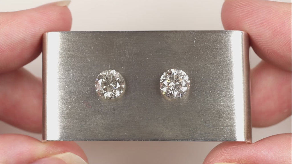 2.42ct VERY GOOD CUT DIAMOND STUD EARRINGS NATURAL ROUND 2.5 CARAT MATCHING PAIR