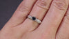 SAPPHIRE DIAMOND ENGAGEMENT RING 14k WHITE GOLD NATURAL ROUND BRILLIANT CUT BLUE