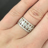 4ct VINTAGE OLD CUT MARQUISE DIAMOND ETERNITY RING WIDE PLATINUM BAND ART DECO