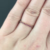 RUBY 14k YELLOW GOLD BAND HALF ETERNITY WEDDING RING NATURAL GEMSTONE STACKING