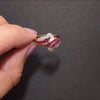 VINTAGE RUBY DIAMOND COCKTAIL RING 14k YELLOW GOLD NATURAL RETRO ESTATE CHUNKY