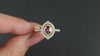 0.79ct NO HEAT PINK SAPPHIRE DIAMOND COCKTAIL RING VINTAGE STYLE HALO 14k GOLD