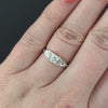 VINTAGE DIAMOND ENGAGEMENT RING 18k WHITE GOLD OLD CUT CLASSIC RETRO ESTATE