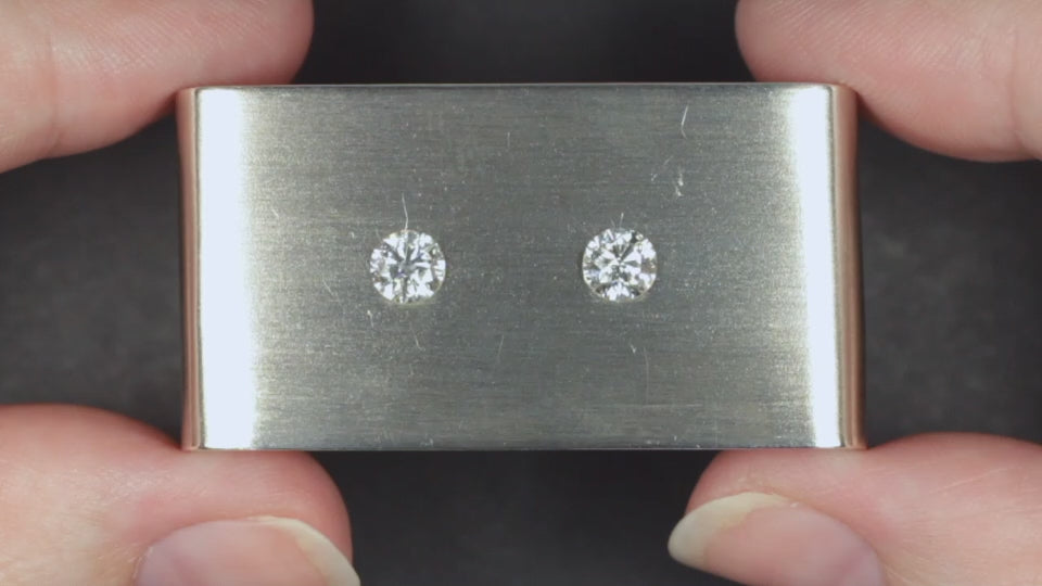 1ct GIA CERTIFIED I SI2 ROUND BRILLIANT DIAMOND STUD EARRINGS MATCHED PAIR LOOSE