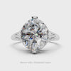 VINTAGE STYLE OVAL 12x10 ART DECO WHITE GOLD SEMI MOUNT SETTING RING COCKTAIL