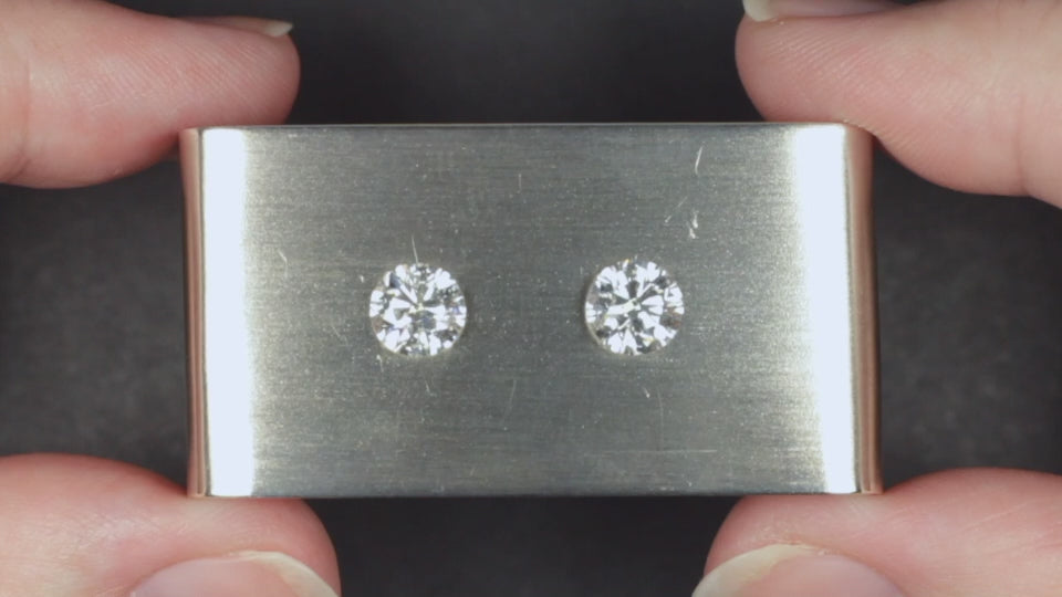 2ct G SI2 GIA CERTIFIED 3x EXCELLENT CUT DIAMOND STUD EARRINGS ROUND PAIR LOOSE