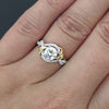 1 CARAT DIAMOND ENGAGEMENT RING CERTIFIED H-I VS2 ROUND 18k TWO TONE CRISS CROSS