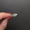 VINTAGE DIAMOND ENGAGEMENT RING 1/3ct ROUND NATURAL 14k WHITE GOLD MID CENTURY