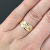 VINTAGE 14k YELLOW GOLD RING WIDE BAND FLORAL ENGRAVED BRUSH FINISH ESTATE