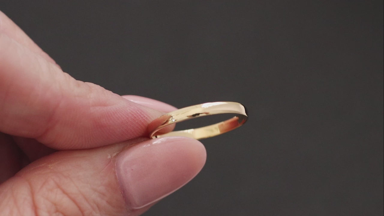 CLASSIC 10k YELLOW GOLD WEDDING BAND RING HALF ROUND SIMPLE STACKING 2.1mm PLAIN