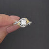 1 CARAT DIAMOND ENGAGEMENT RING CERTIFIED H-I VS2 ROUND 18k TWO TONE CRISS CROSS