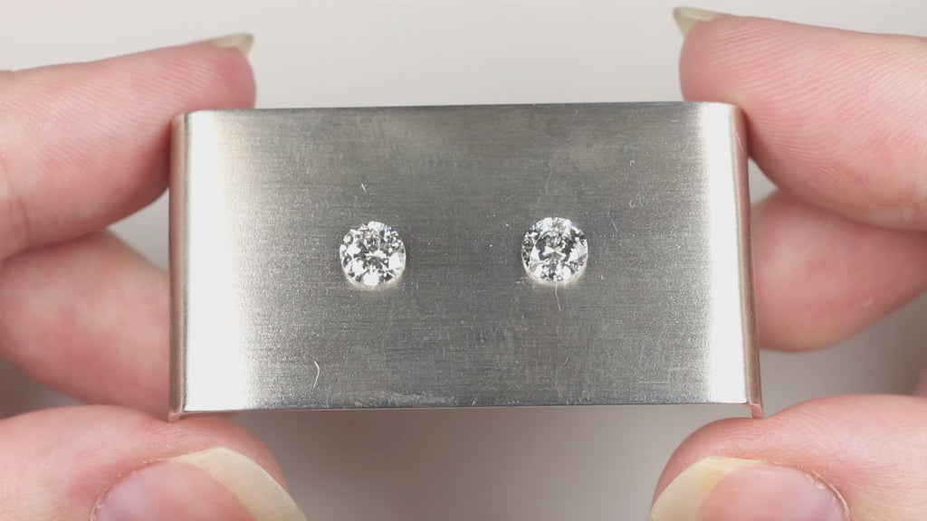 1ct GIA CERTIFIED DIAMOND STUD EARRINGS EXCELLENT ROUND CUT F SI2 NATURAL PAIR