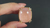 30ct DESIGNER ROSE QUARTZ PINK SAPPHIRE DIAMOND COCKTAIL RING 18k YELLOW GOLD