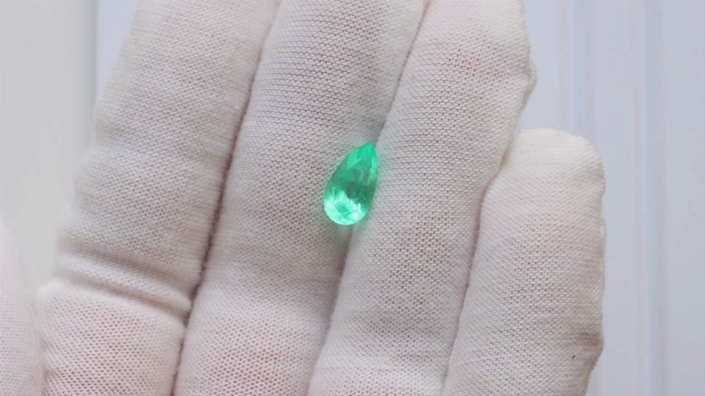 2.15ct NO OIL EMERALD NATURAL PEAR SHAPE CUT LOOSE STONE TEARDROP SPRING GREEN