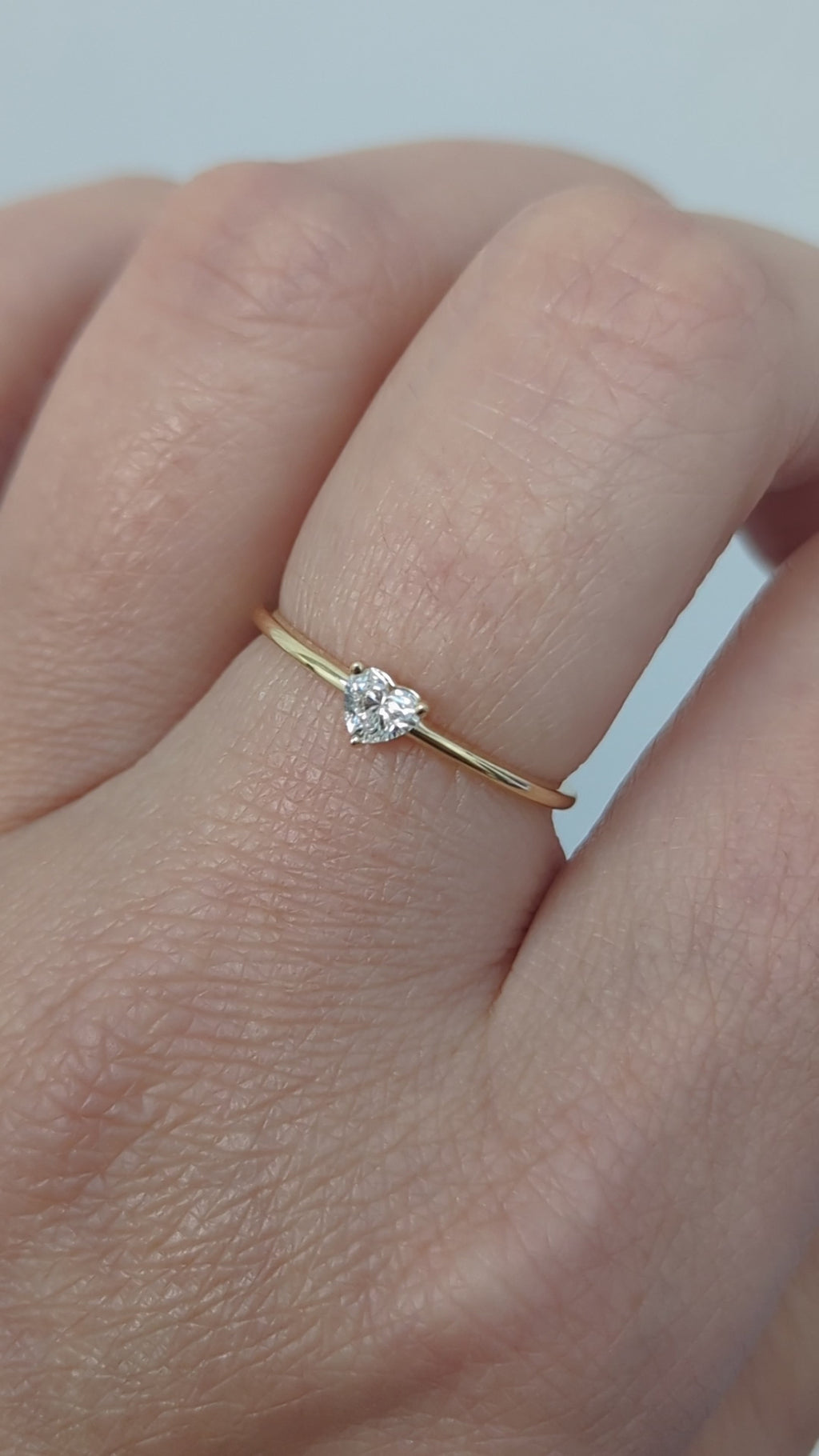 HEART SHAPE NATURAL DIAMOND SOLITAIRE RING 0.20ct PROMISE ENGAGEMENT YELLOW GOLD