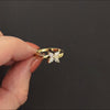 DIAMOND FLOWER RING 1/2 CARAT MARQUISE CUT CLUSTER 14k YELLOW GOLD NATURAL 0.5ct