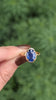 3.77ct BLUE SAPPHIRE OVAL SOLITAIRE RING VINTAGE STYLE CLAW PRONGS 14k GOLD