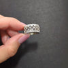 1/2 CARAT DIAMOND RING WIDE BAND COCKTAIL 14k WHITE GOLD NATURAL FILIGREE 1/2ct