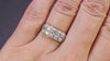 VINTAGE DIAMOND 2 ROW BAND 14k WHITE GOLD RING 1/2ct NATURAL RETRO COCKTAIL