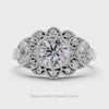 VINTAGE STYLE DIAMOND MOUNT BEZEL ROUND FLOWER ENGAGEMENT RING SETTING ART DECO