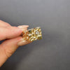 GOLD NUGGET DIAMOND RING 1970s VINTAGE 10.6gm 14k YELLOW CHUNKY ESTATE MENS