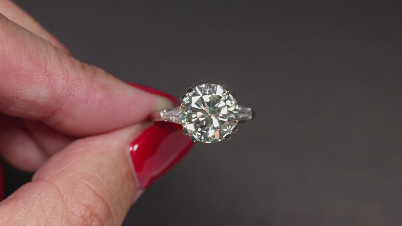 4.15ct VINTAGE DIAMOND ENGAGEMENT RING GIA CERTIFIED N VS1 OLD CUT PLATINUM 4ct