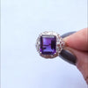 CITRINE VINTAGE STYLE RING STERLING SILVER ART DECO EMERALD CUT FILIGREE YELLOW