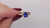 1.35ct SAPPHIRE DIAMOND 3 STONE RING 14k YELLOW GOLD NATURAL COCKTAIL ENGAGEMENT