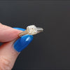 DIAMOND ENGAGEMENT RING GIA CERTIFIED G SI2 PRINCESS CUT HALO 14k WHITE GOLD