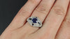 1.04ct BLUE SAPPHIRE DIAMOND ENGAGEMENT RING VINTAGE STYLE ROUND DOME 14k GOLD
