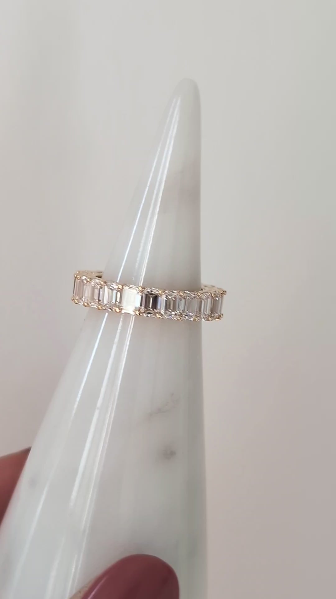 4.8ct EMERALD CUT LAB CREATED DIAMOND WEDDING BAND FULL ETERNITY RING BAGUETTE