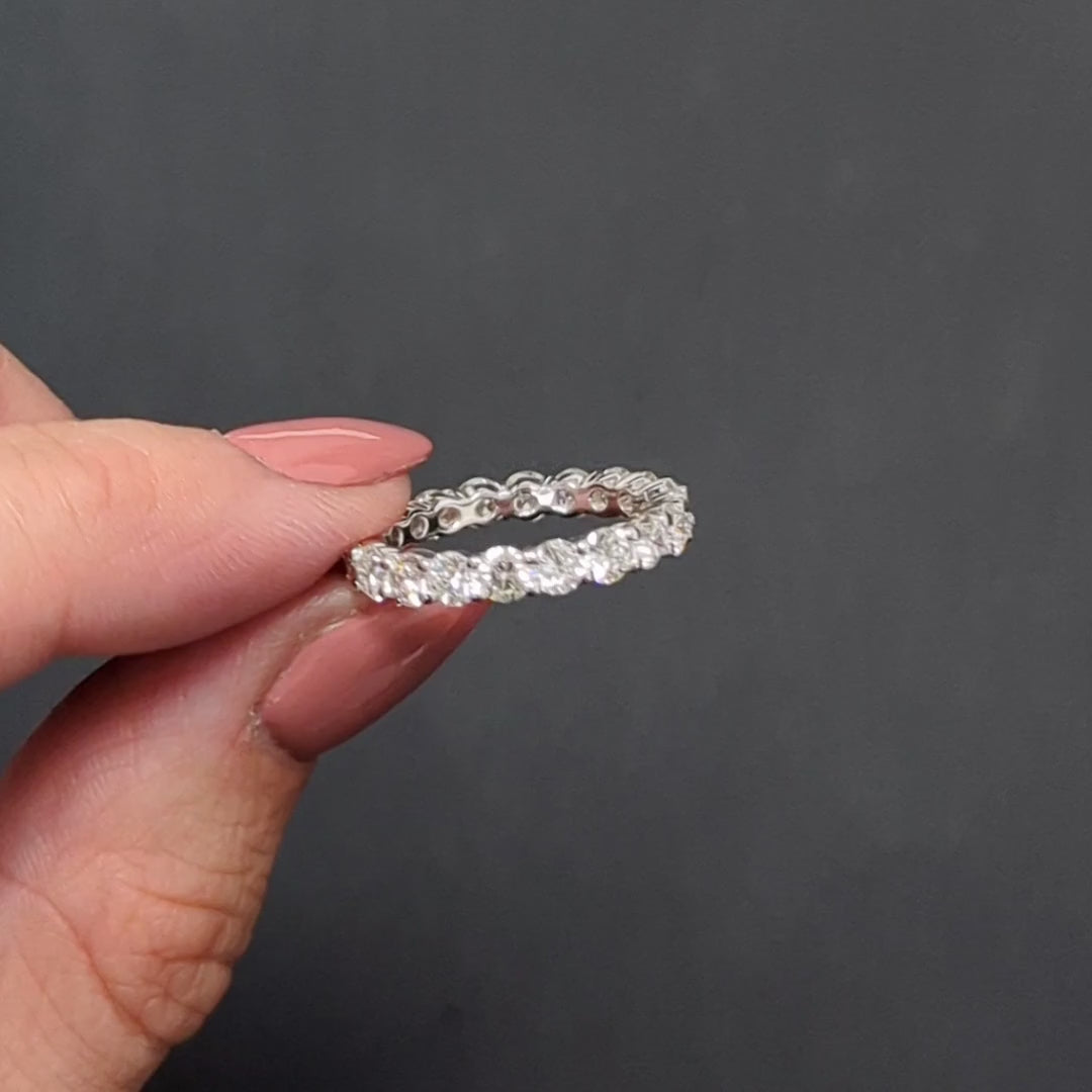 3ct DIAMOND ETERNITY RING WEDDING BAND VERY GOOD ROUND CUT WHITE GOLD NATURAL