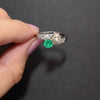 VINTAGE DIAMOND EMERALD TOI ET MOI RING OLD MINE CUT PLATINUM ENGAGEMENT 1.5ct