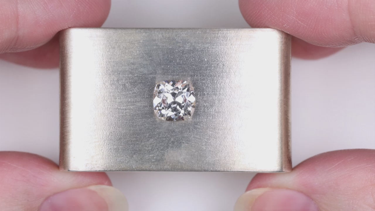1.89ct OLD MINE CUT DIAMOND F SI2 ANTIQUE CUSHION BRILLIANT SQUARE SHAPE NATURAL