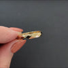 SOLID 14k YELLOW GOLD WEDDING BAND VINTAGE STACKING RING FACETED 4mm CLASSIC