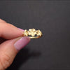 SOLID 14k YELLOW GOLD FLOWER BLOSSOM RING BOTANICAL FLORAL TEXTURED LILY ESTATE
