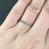 LIGHT DARK BLUE SAPPHIRE 14K YELLOW GOLD ETERNITY RING HALF & HALF BAND Size 5.5