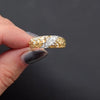 GOLD NUGGET DIAMOND RING 1970s VINTAGE 14k YELLOW ESTATE NATURAL COCKTAIL MENS