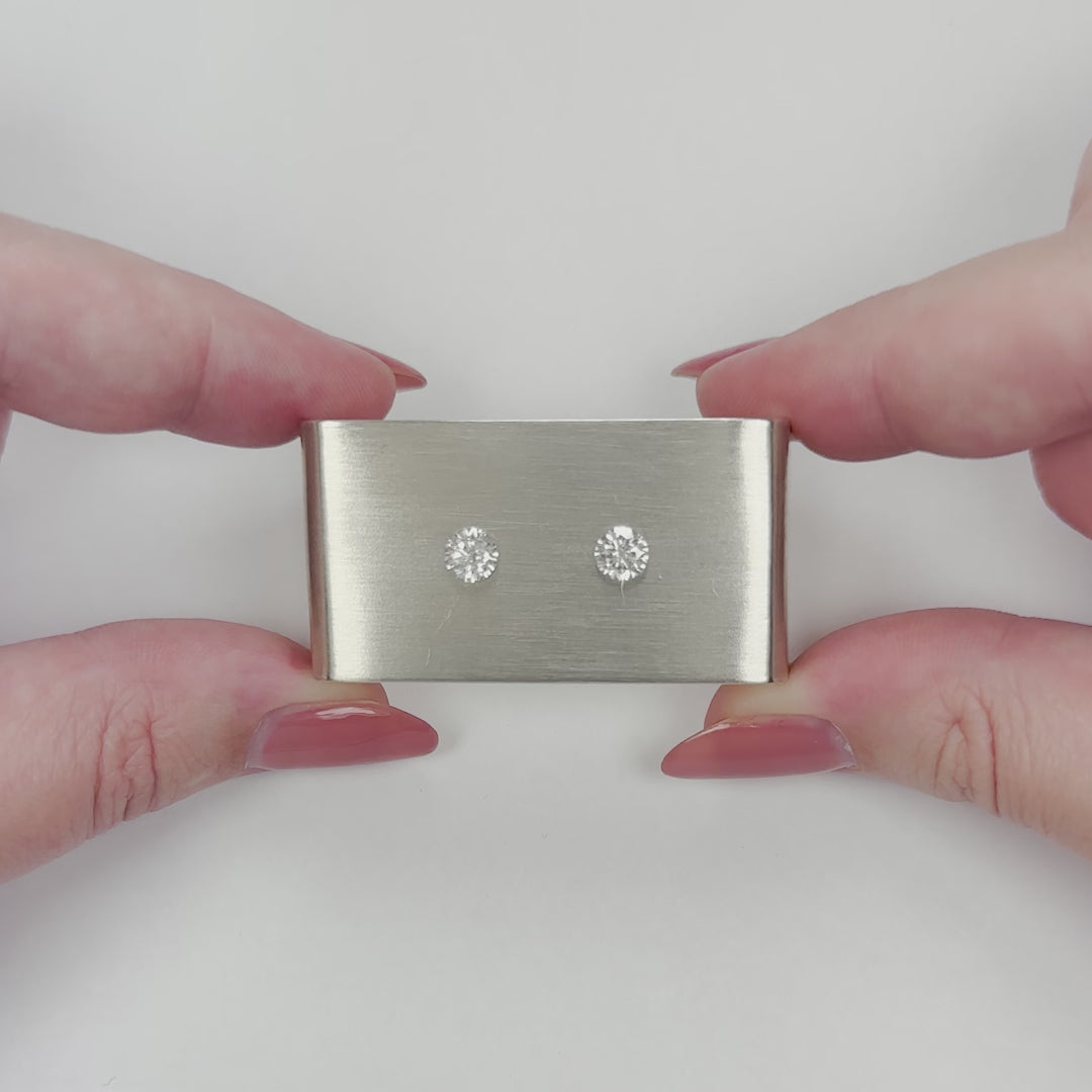 1ct DIAMOND STUD EARRINGS E-F COLOR VERY GOOD CUT NATURAL PAIR