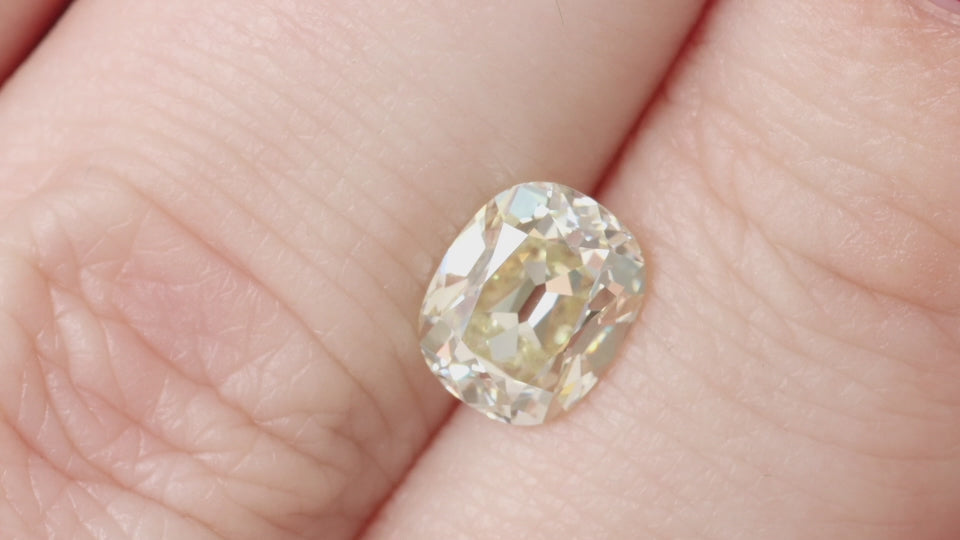 2 CARAT OLD MINE CUT DIAMOND GIA CERTIFIED O-P VS2 ELONGATED CUSHION BRILLIANT