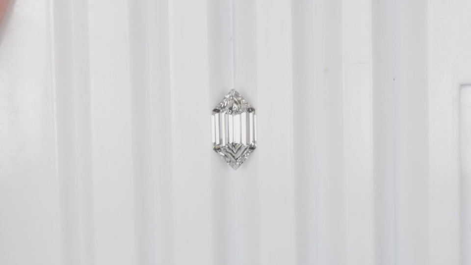2ct HEXAGON SHAPE LAB CREATED DIAMOND CERTIFIED F VVS2 ELONGATED STEP CUT LOOSE