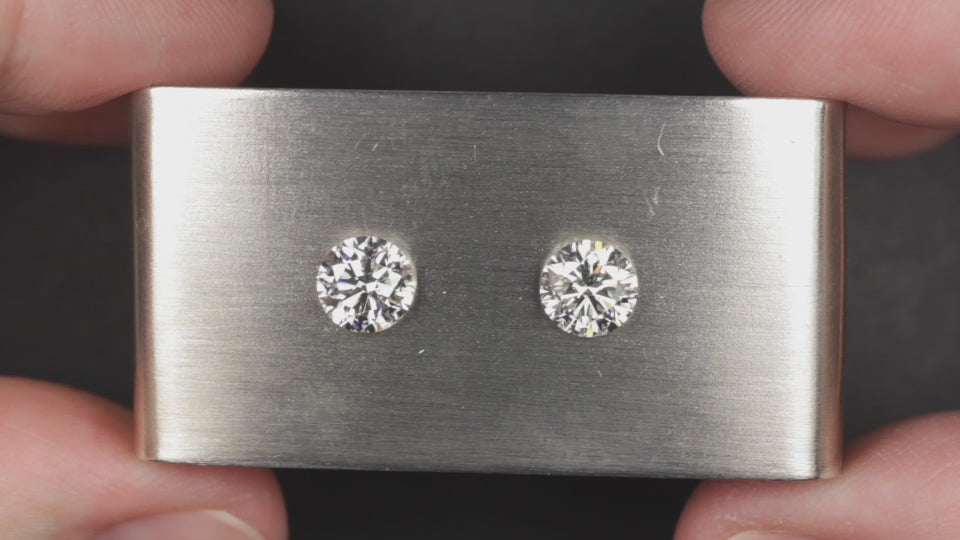 1ct GIA CERTIFIED DIAMOND STUD EARRINGS EXCELLENT ROUND CUT F SI2 NATURAL PAIR