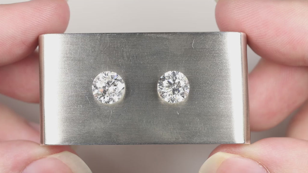 3 CARAT NATURAL DIAMOND STUD EARRINGS VERY GOOD CUT ROUND BRILLIANT PAIR LOOSE