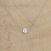 DIAMOND SOLITAIRE NECKLACE 1/2 CARAT BEZEL SET ROUND BRILLIANT CUT YELLOW GOLD